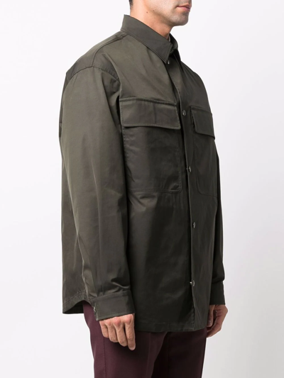 Shop Valentino Shirt-style Jacket In Green