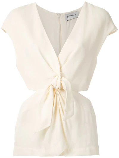 Shop Olympiah Magnolia Front Knot Blouse In White