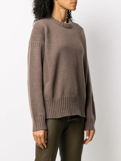 Shop Pringle Of Scotland Guernsey Stitch Cashmere Jumper In Brown