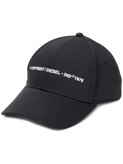 Shop Diesel Copyright Logo Baseball Cap In Black
