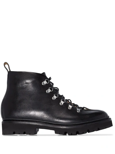 Shop Grenson Bobby Leather Hiking Boots In Black