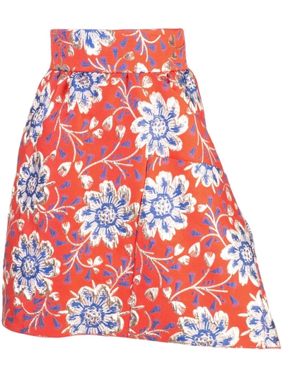 Shop Maison Rabih Kayrouz Floral Jacquard Mini Skirt In Multicolour