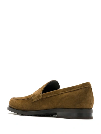 Tod's Suede Leather Loafers In Brown