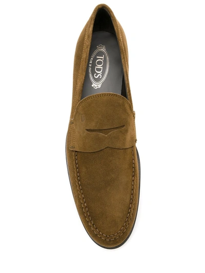Tod's Suede Leather Loafers In Brown