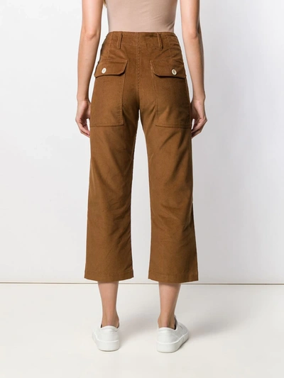 Shop Jejia High Waisted Cropped Trousers In Brown