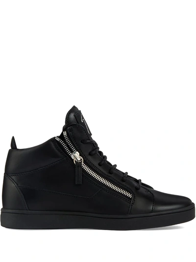 Giuseppe Zanotti Men's Side-zip High-top Sneakers In Black | ModeSens
