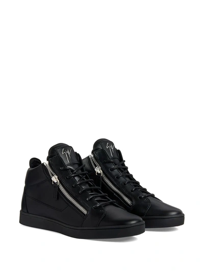 Shop Giuseppe Zanotti Side Zip High Top Sneakers In Black
