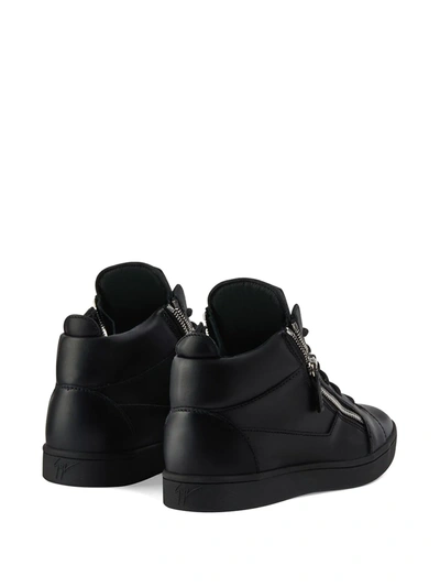 Shop Giuseppe Zanotti Side Zip High Top Sneakers In Black