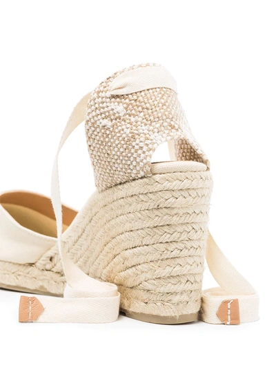 Castaã±er Canvas Wedge Espadrilles With Raffia Heel In Neutrals