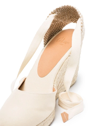 Castaã±er Canvas Wedge Espadrilles With Raffia Heel In Neutrals