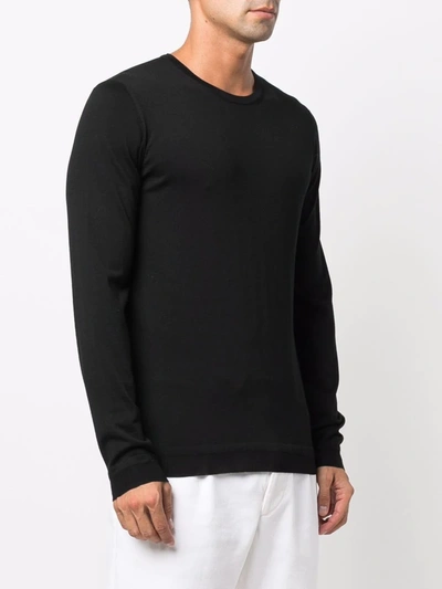 Goes Botanical Crew Neck Merino Sweatshirt In Black