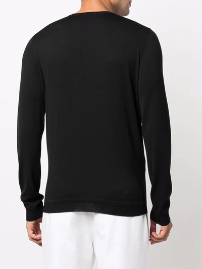 Goes Botanical Crew Neck Merino Sweatshirt In Black