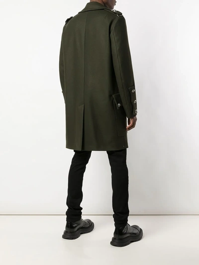 Shop Faith Connexion Double-breasted Coat In Green