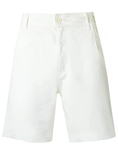 Shop Amir Slama Raw Edges Shorts In White