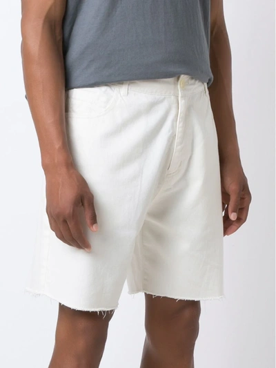 Shop Amir Slama Raw Edges Shorts In White