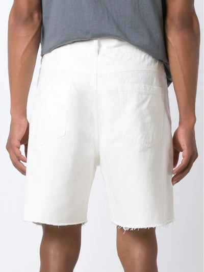 Shop Amir Slama Raw Edges Shorts In White