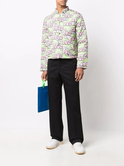 Shop Comme Des Garçons Shirt X Kaws Reversible Padded Jacket In Grün