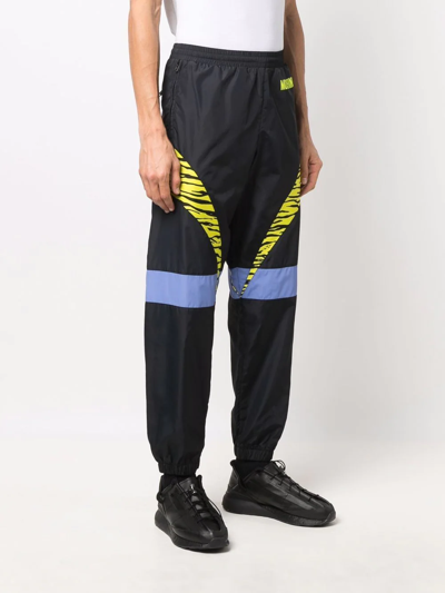 Shop Moschino Contrast-print Track Pants In Black