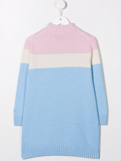 Mc2 Saint Barth Cutie Intarsia-knit Dress In Blue