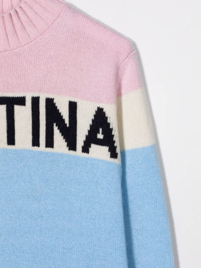 Mc2 Saint Barth Cutie Intarsia-knit Dress In Blue