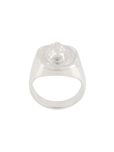 Shop Victoria Strigini Medusa Signet Ring In Silver