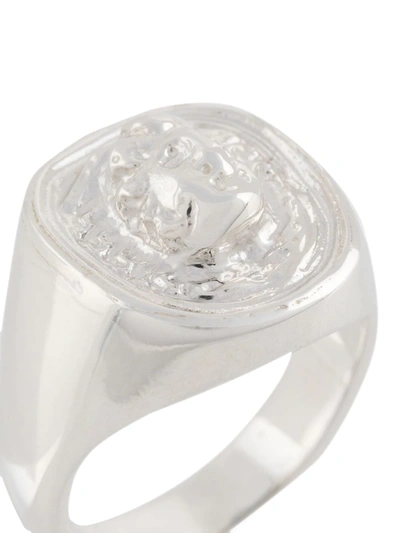 Shop Victoria Strigini Medusa Signet Ring In Silver