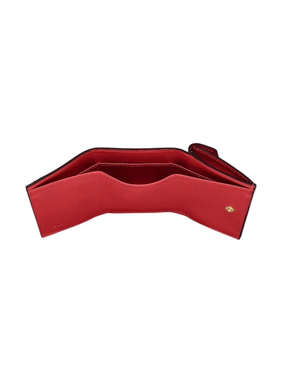 Shop Fendi F Micro Trifold Wallet In Red