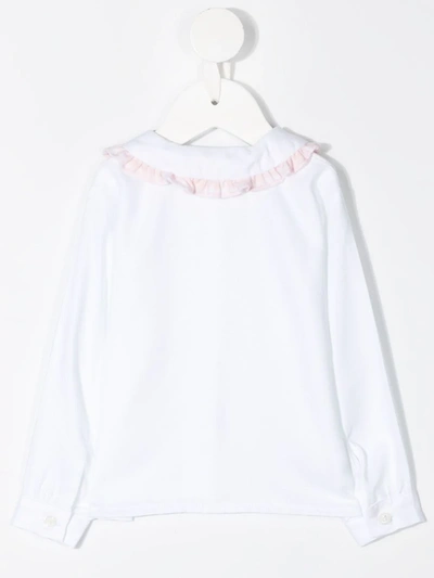 Siola Ruffle Collared Top In White