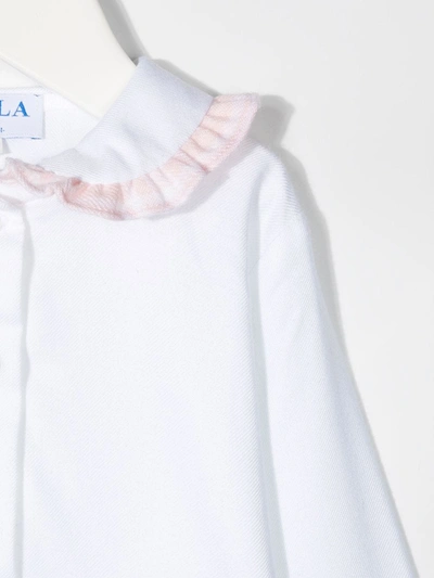 Siola Ruffle Collared Top In White