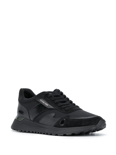 Shop Michael Michael Kors Miles Panelled Low-top Sneakers In Black