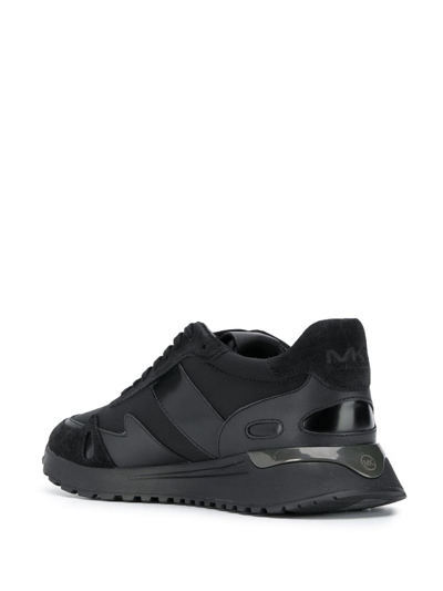 Shop Michael Michael Kors Miles Panelled Low-top Sneakers In Black