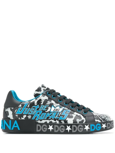 Shop Dolce & Gabbana Portofino Jungle Sport Sneakers In Black