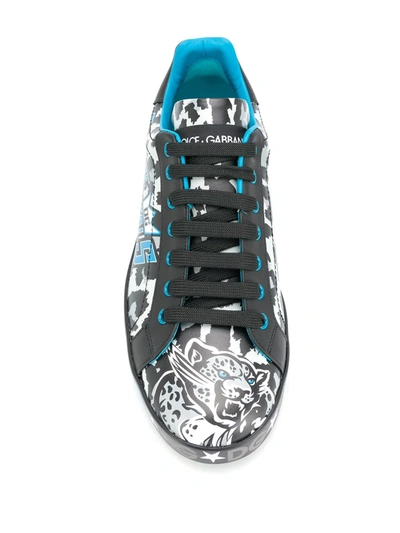 Shop Dolce & Gabbana Portofino Jungle Sport Sneakers In Black
