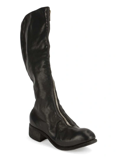 Shop Guidi Pl3 Zipped Knee Length Boots In Black