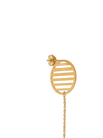 Shop Hsu Jewellery Drop-circle Earrings In Gold