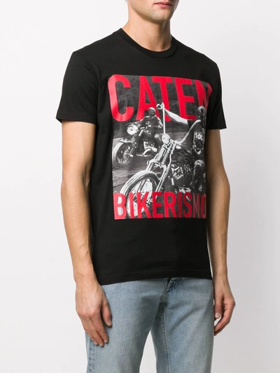 Shop Dsquared2 Caten Bikerismo Print T-shirt In Black