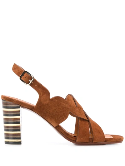 Shop Chie Mihara Balbina 95mm Leather Sandals In Brown