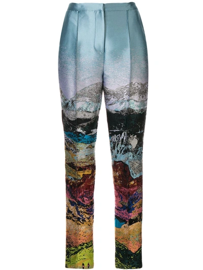Shop Mary Katrantzou Embroidered Print Trousers In Multicolour