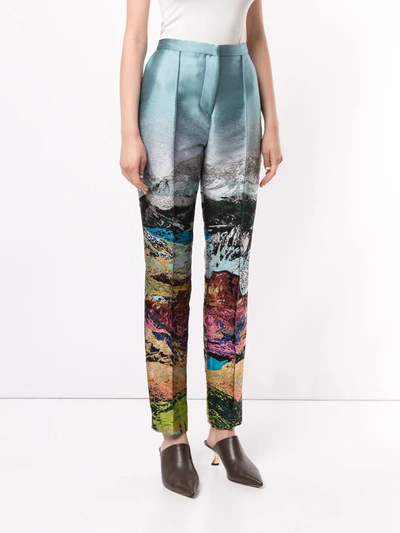 Shop Mary Katrantzou Embroidered Print Trousers In Multicolour