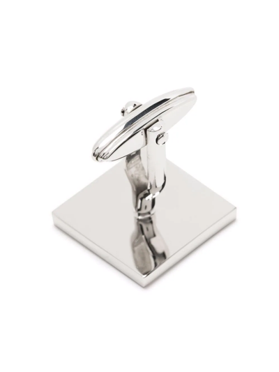 Shop Lanvin Engraved-logo Cufflinks In Silber