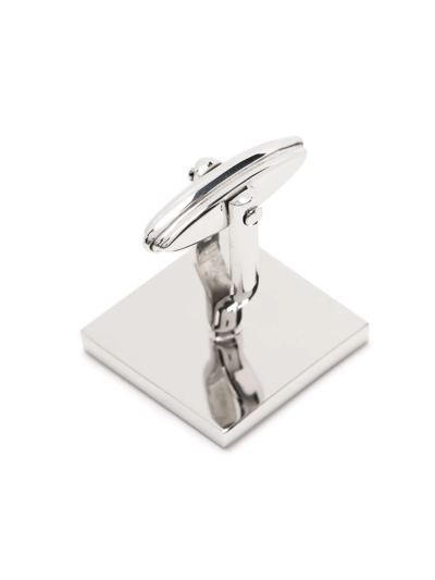 Lanvin Engraved-logo Cufflinks In Silber