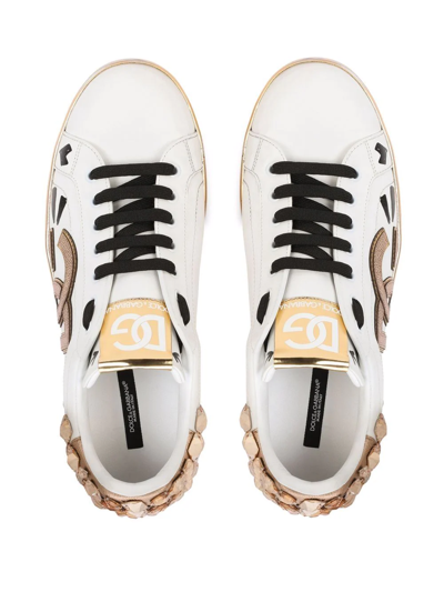 Shop Dolce & Gabbana Logo-patch Lace-up Sneakers In Weiss