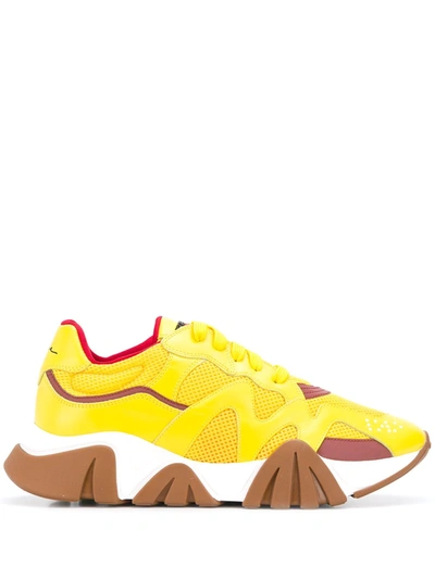 Shop Versace Squalo Sneakers In Yellow