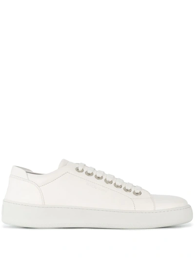 Shop Sergio Rossi Addict Lace-up Plimsolls In White