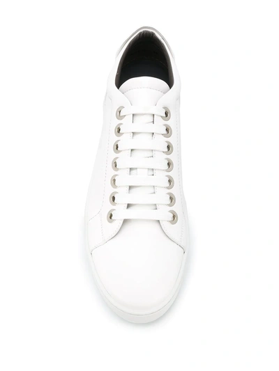 Shop Sergio Rossi Addict Lace-up Plimsolls In White