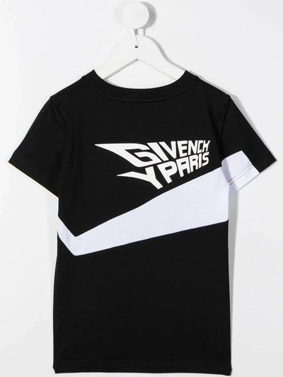 Shop Givenchy Logo Print Panelled T-shirt In Black
