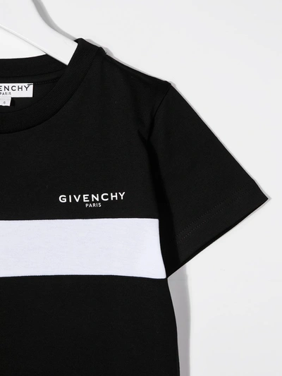 Shop Givenchy Logo Print Panelled T-shirt In Black