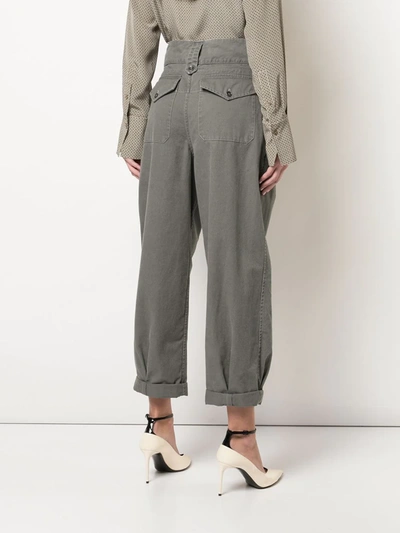 HIGH-WAISTED CROPPED TROUSERS