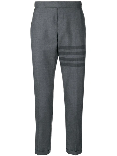 Shop Thom Browne 4-bar Skinny-fit Trouser In Grey