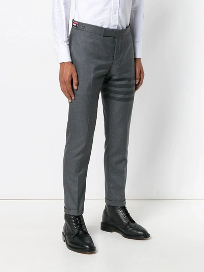 Shop Thom Browne 4-bar Skinny-fit Trouser In Grey